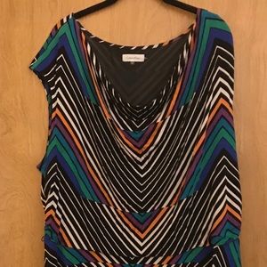 Calvin Klein size 3X multi print paneled dress